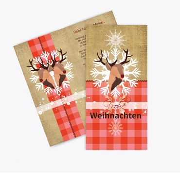 Grußkarte Hirschkopf