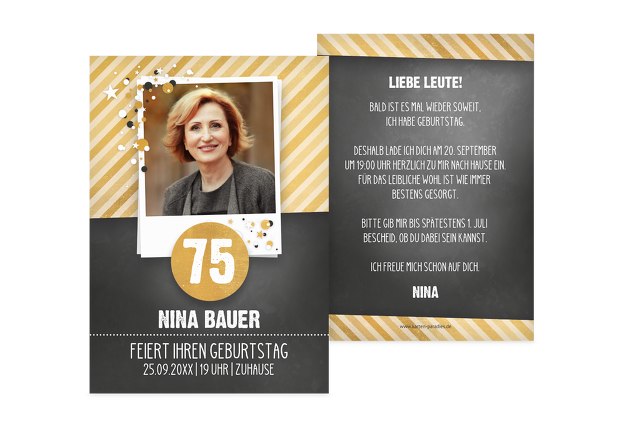 Einladungskarten Zum 75 Geburtstag Karten Paradies De