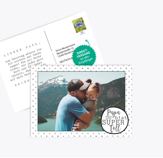 Vatertagskarte Punkte Weiß 148x105mm