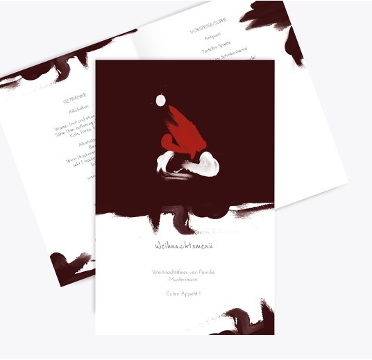 Menükarte Farbenmütze Dunkelrotbraun 148x210mm