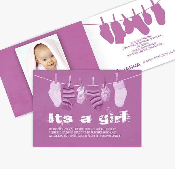 Geburtskarte It's a girl