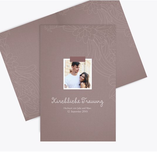 Kirchenheft Umschlag Vintage Flower HellRotMatt 148x210mm