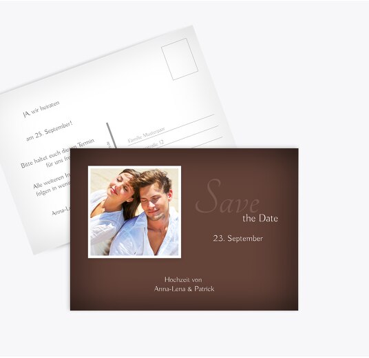 Hochzeit Save-the-Date ewige Verbindung braunmatsch 148x105mm