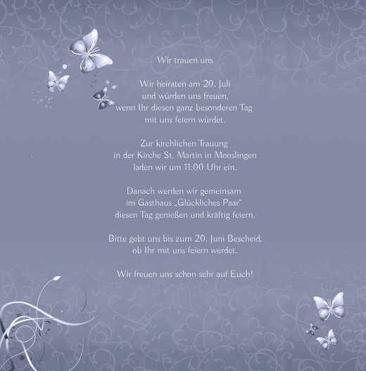 Ansicht 4 - Hochzeit Einladung butterfly