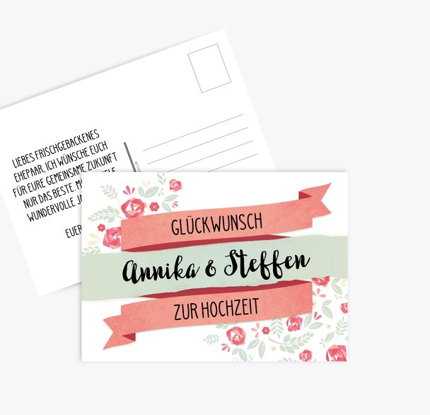 Glückwunschkarte zur Hochzeit Banner