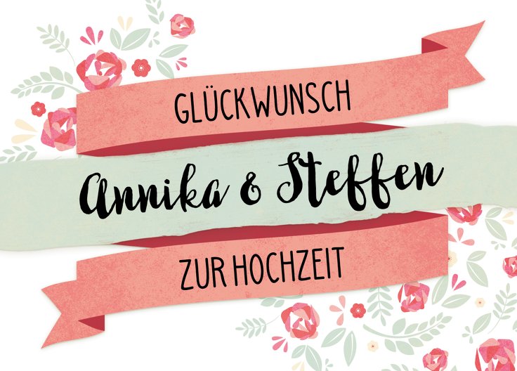 Ansicht 2 - Glückwunschkarte zur Hochzeit Banner