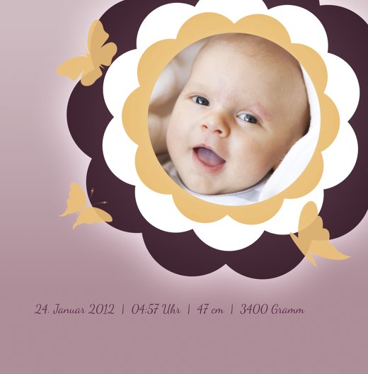 Ansicht 5 - Geburtskarte Blütenzauber