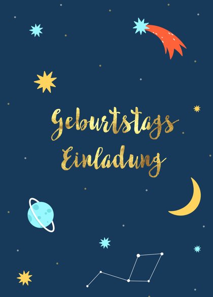 Ansicht 2 - Einladung Kindergeburtstag Space Party