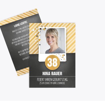Geburtstagseinladung Konfetti
