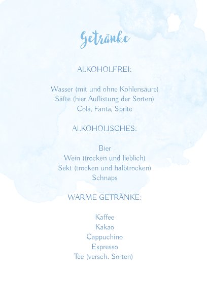 Ansicht 4 - Hochzeit Menükarte Wolke Sieben