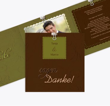 Hochzeit Dankeskarte Liebesnachricht