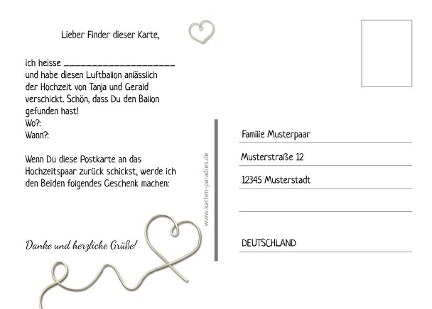 Ansicht 3 - Hochzeit Ballonkarte erfüllte Liebe