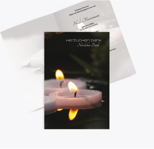 Dankeskarte Schwimmkerzen Weiß 114x170mm