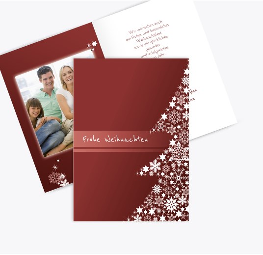 Foto Grußkarte Sternenbaum Dunkelrotbraun 105x148mm