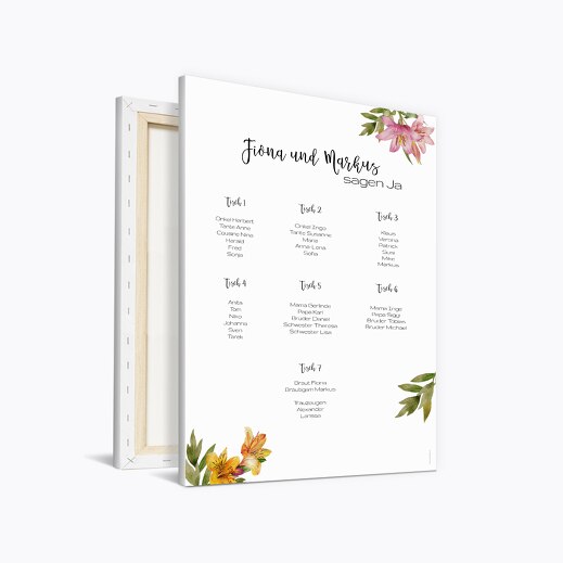 Sitzplan Blumendeko Weiß 400x600mm