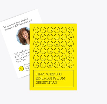 Glückwunschkarte zum Geburtstag Smileys