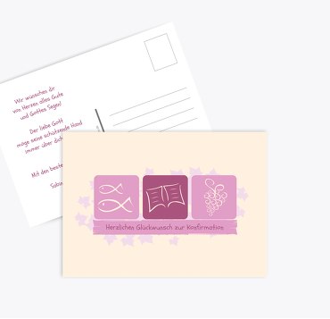 Glückwunschkarte zur Konfirmation Blatt