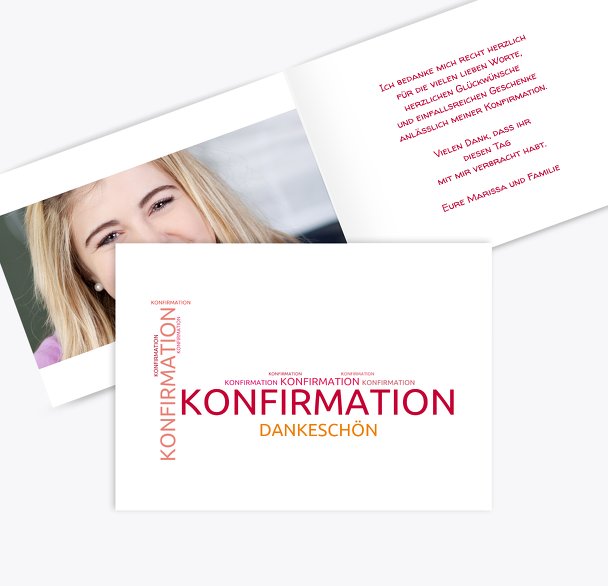 Konfirmation Dankeskarte Script