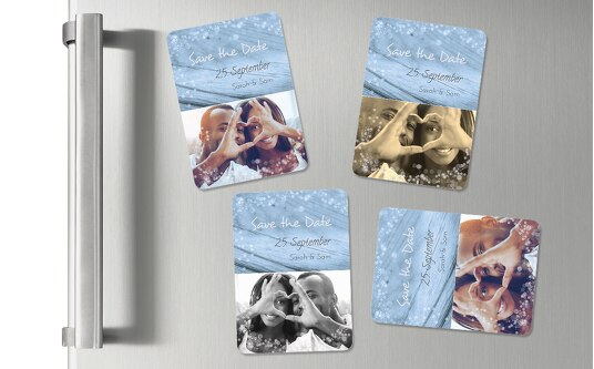 Magnet Eheringe MattBlauDunkler 55x77mm