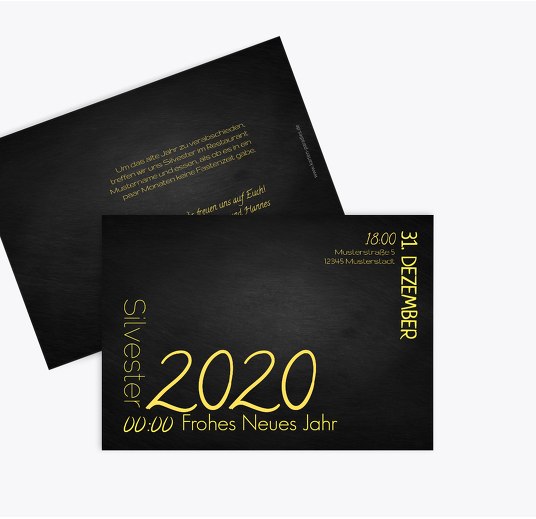 Neujahrskarte Wortkarussell KräftigHellGelb 148x105mm