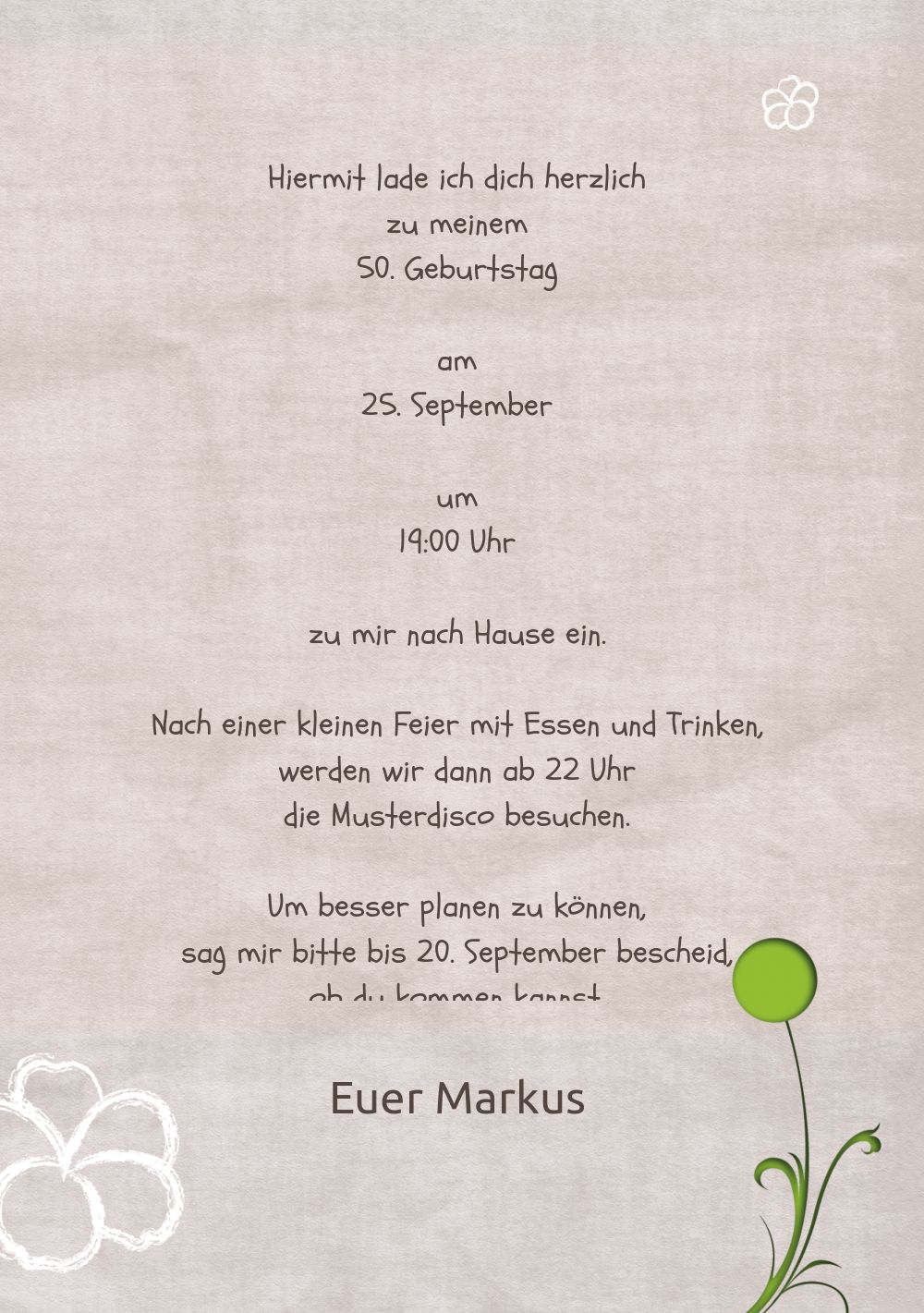 Wundervolle Geburtstagskarte Fur Jeden Runden Geburtstag