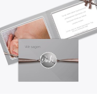 Taufe Dankeskarte Ribbon