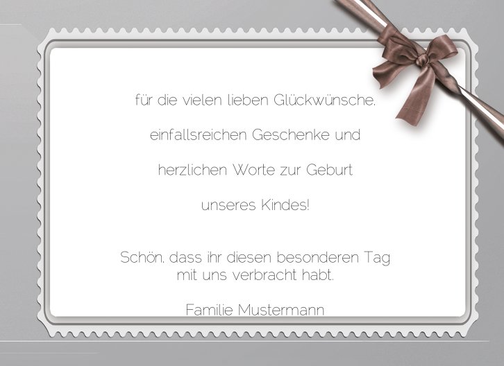 Ansicht 5 - Taufe Dankeskarte Ribbon