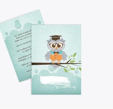 Einladung Einschulung Eule