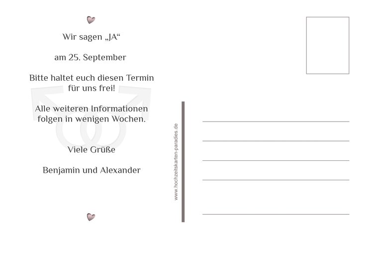 Ansicht 3 - Save the Date - Im Zeichen der Liebe - Männer