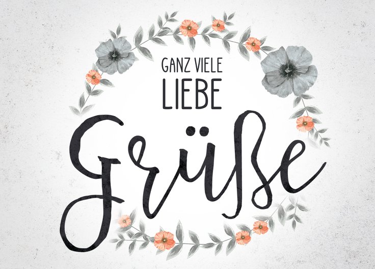 Ansicht 2 - Spruchkarte Liebe Grüße