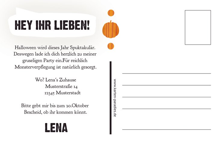 Ansicht 3 - Halloweenkarte Kürbisköpfe