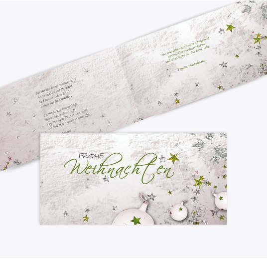 Grußkarte Sternenstaub Grasgruen 215x105mm