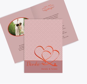 Hochzeit Dankeskarte Turteltäubchen