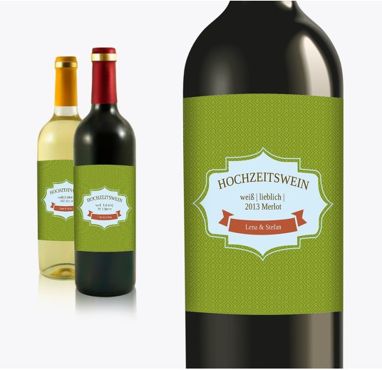 Flaschenetikett Harmonie ApfelGrün 90x120mm