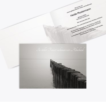 Trauerkarte Steg quer