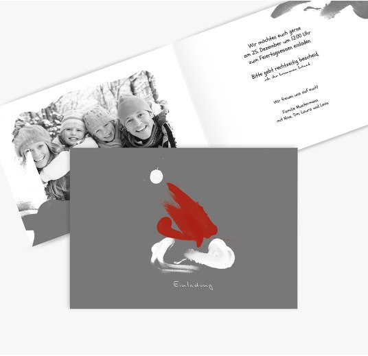 Foto Einladung Farbenmütze Grau 148x105mm