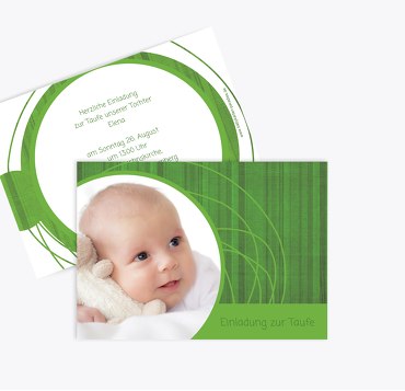 Taufkarte Einladung Wollknäuel