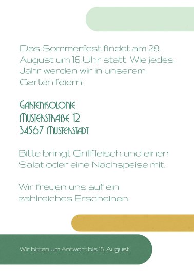 Ansicht 3 - Einladung Sommerfest Sommerflair