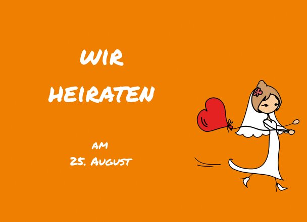 Ansicht 4 - Hochzeit Einladung Comic Brautpaar