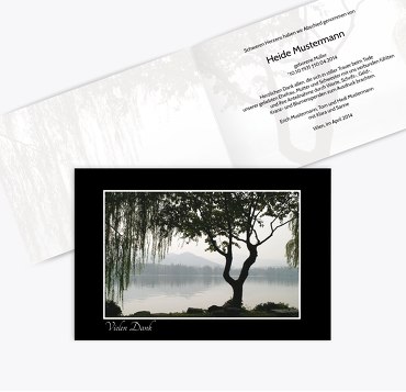 Dankeskarte Baum am See quer