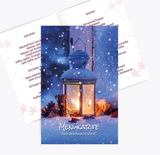 Menükarte Laterne Dunkelrotbraun 148x210mm