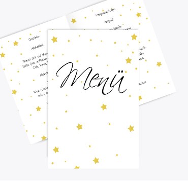 Menükarte Sterne