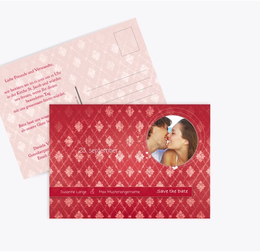 Save-the-Date 3 Liebesbündnis Rot 148x105mm