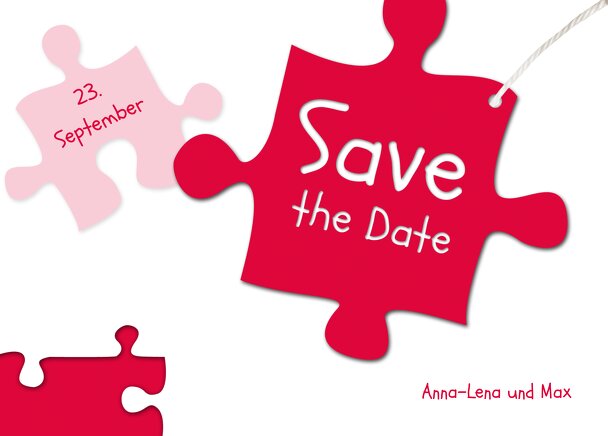 Ansicht 2 - Hochzeit Save-the-Date Puzzleteile