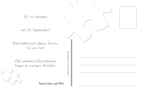 Ansicht 3 - Hochzeit Save-the-Date Puzzleteile