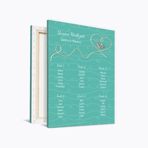 Sitzplan erfüllte Liebe AquaTürkis 400x600mm