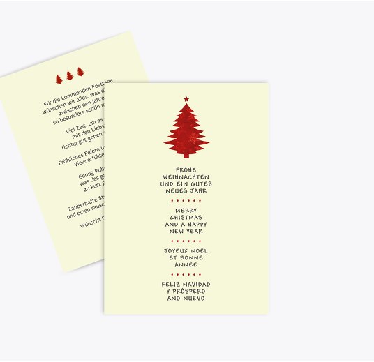 Grußkarte Bäumchen WeinRot 105x148mm