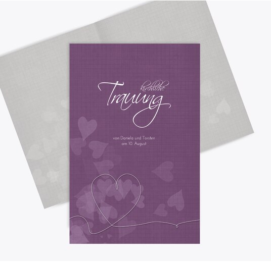 Hochzeit Kirchenheft Umschlag ewiges Band LilaFlieder 148x210mm