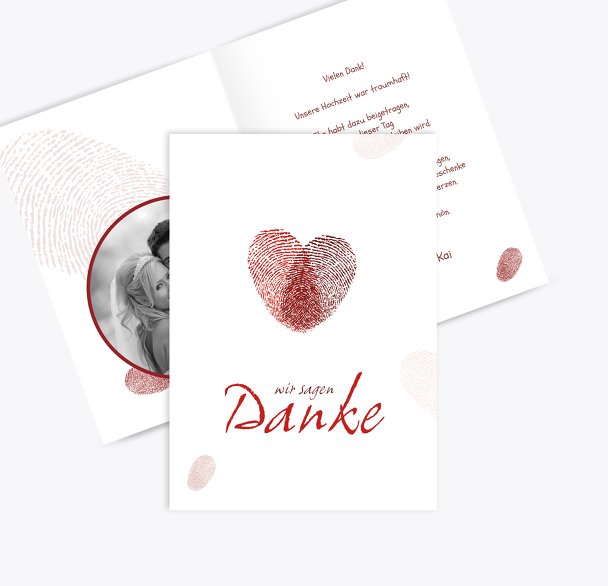 Hochzeit Dankeskarte fingerprint