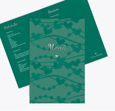 Menükarte Im Zeichen der Liebe